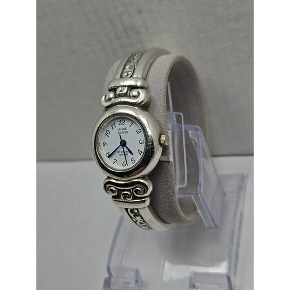 Anne Klein Sterling Bracelet Watch Swiss Quartz White Dial Womens New Battery main image 10